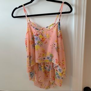 Small pink floral summer top!
